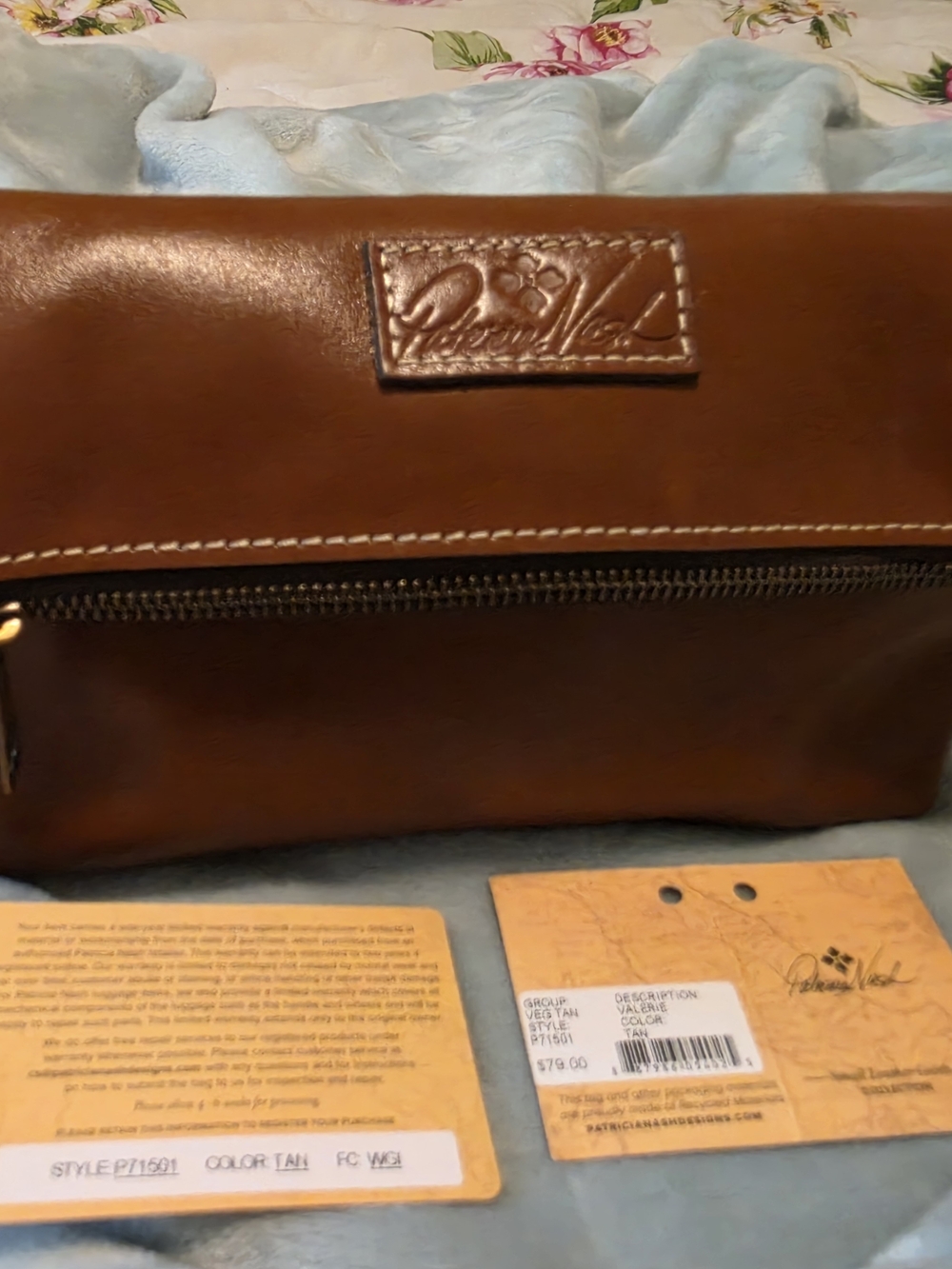 Patricia Nash Tan Leather Valerie Crossover Clutch